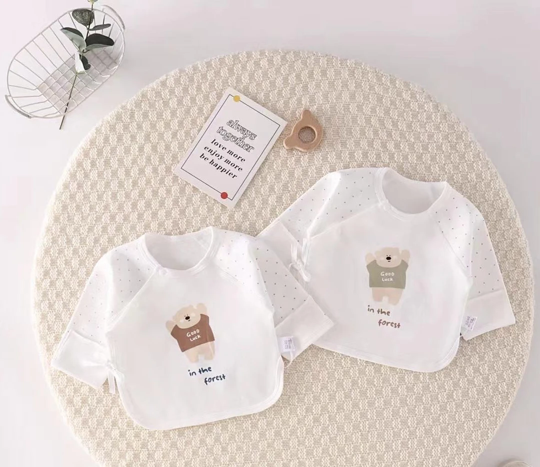 新生儿婴儿新疆自然纯棉A类抗菌半背衣四季适用