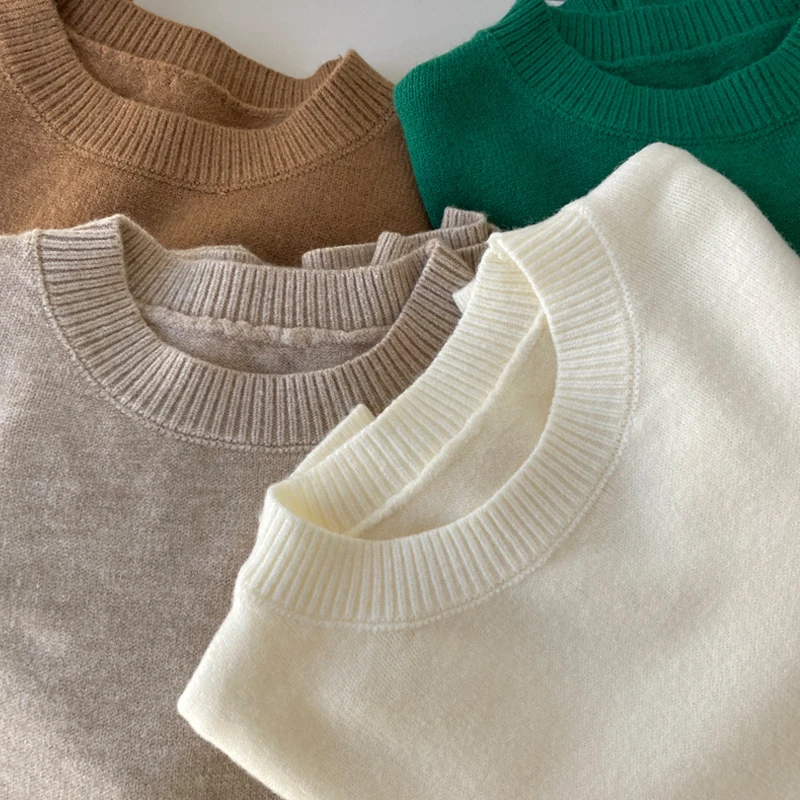 打底衫圆领内搭针织衫女秋冬2023新款白色通勤修身长袖上衣毛衣