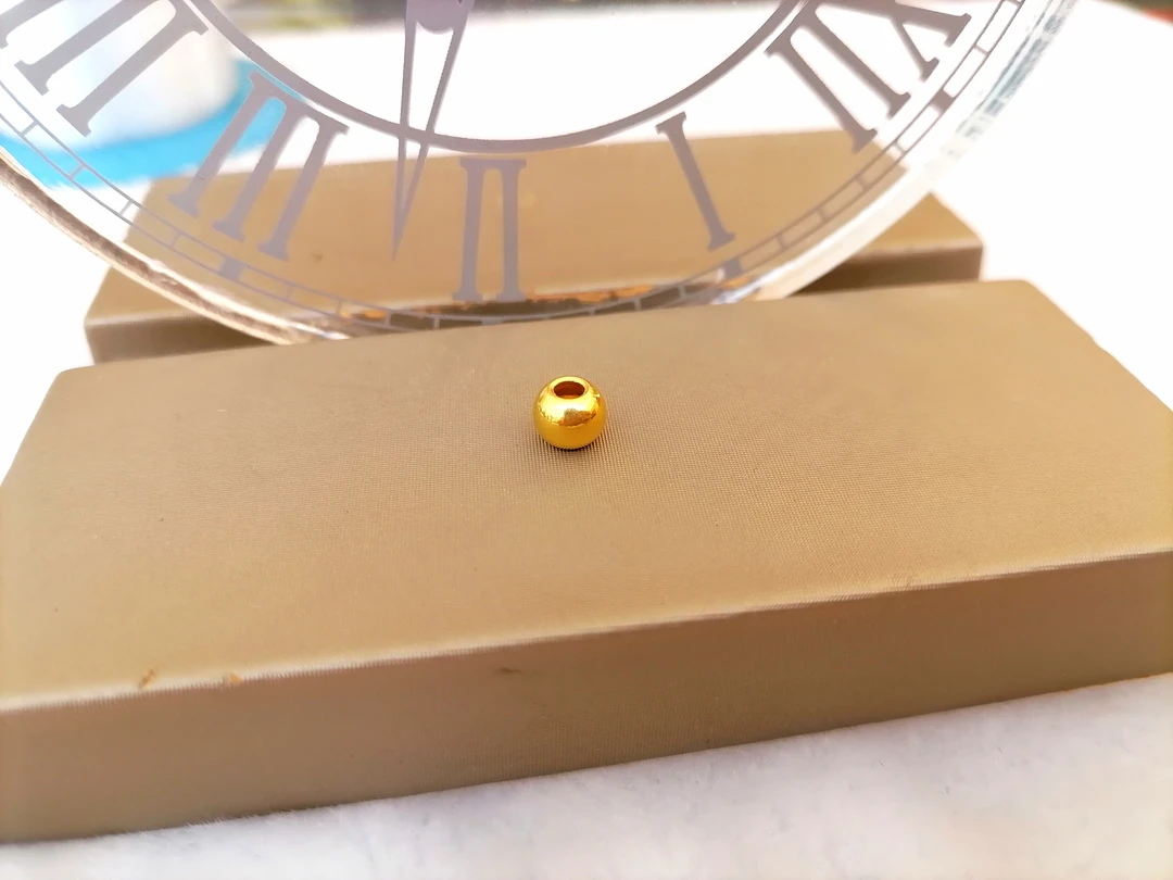 【亮面转运珠】六桂福足金5mm亮面转运珠3D硬金时尚百搭款转运珠