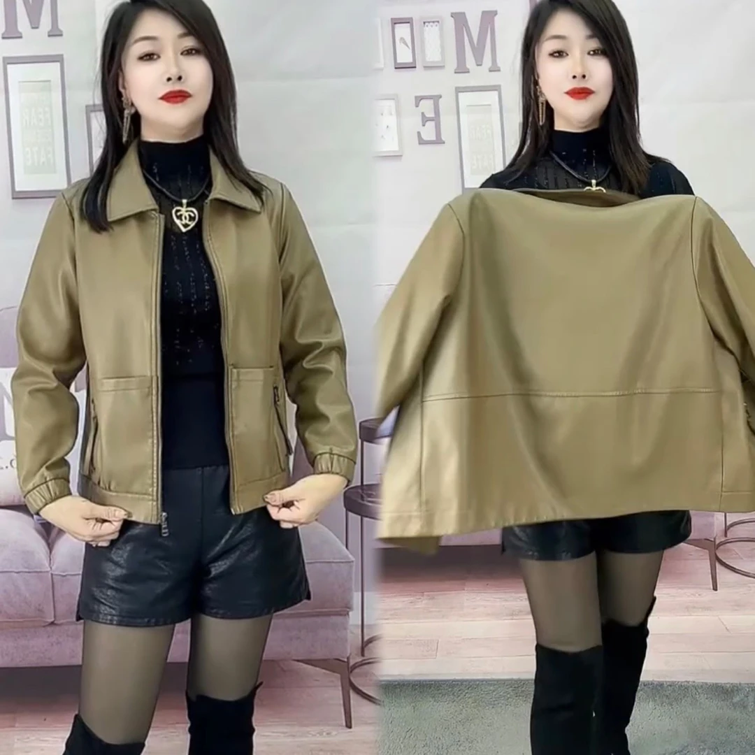 2024爆款皮衣女外套短款拉链款高档遮肉百搭高级女士皮衣春秋款潮
