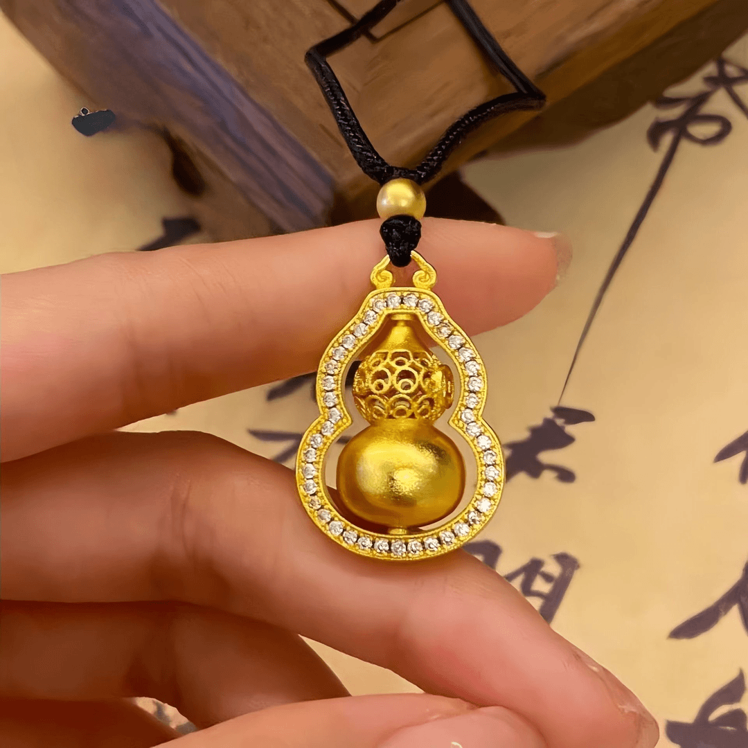 合金吊坠        手工传承点钻镂空编绳葫芦吊坠项链久不掉色镶嵌