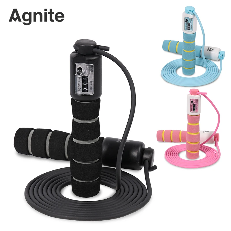 新疆包邮安格耐特FT900泡棉手柄机械计数PVC跳绳