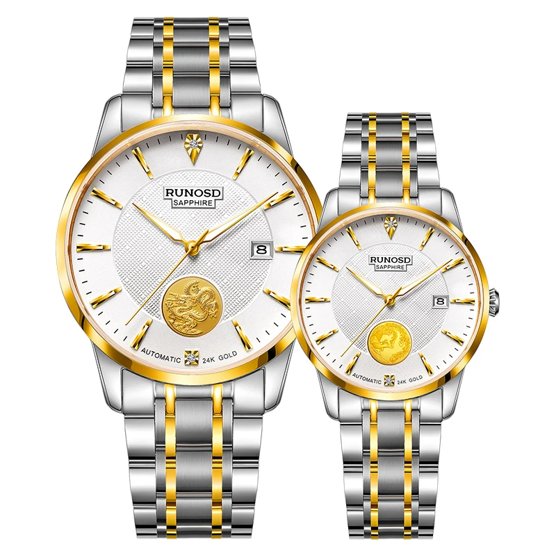 RUNOSD R/斯诺威登8365正品男表全自动机械表防水金表情侣表