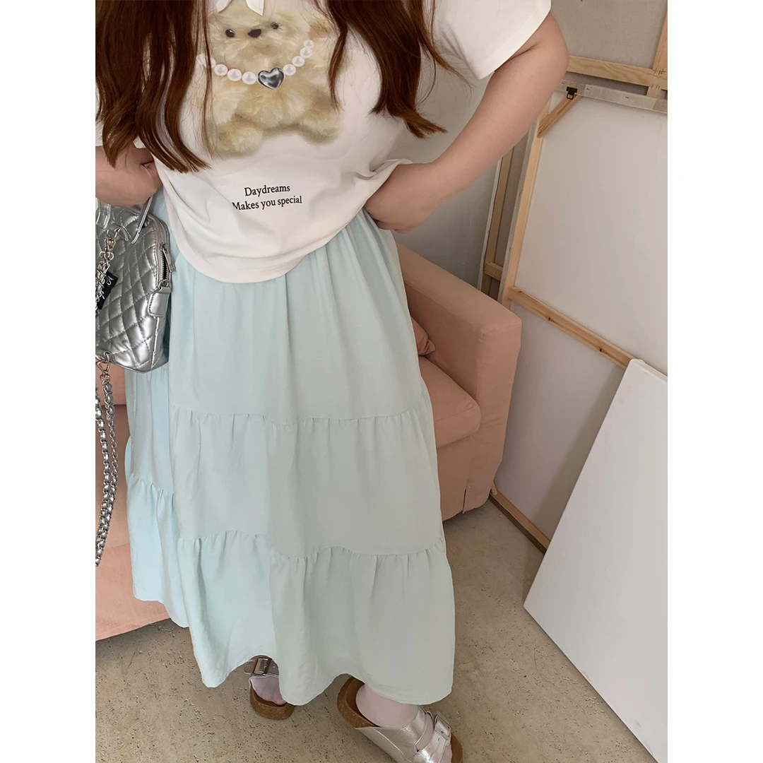 127徐达布【一键pic】大码女高级感a字裙胖mm新款半身裙B23017C42