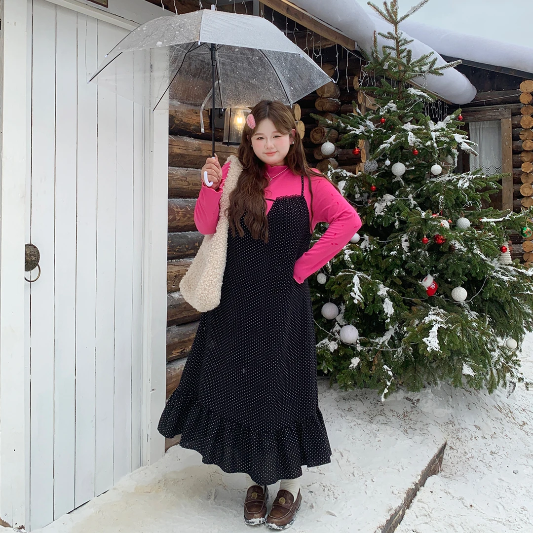 18徐达布【甜心芭比】长袖假两件拼接连衣裙女修身裙子L27945C44