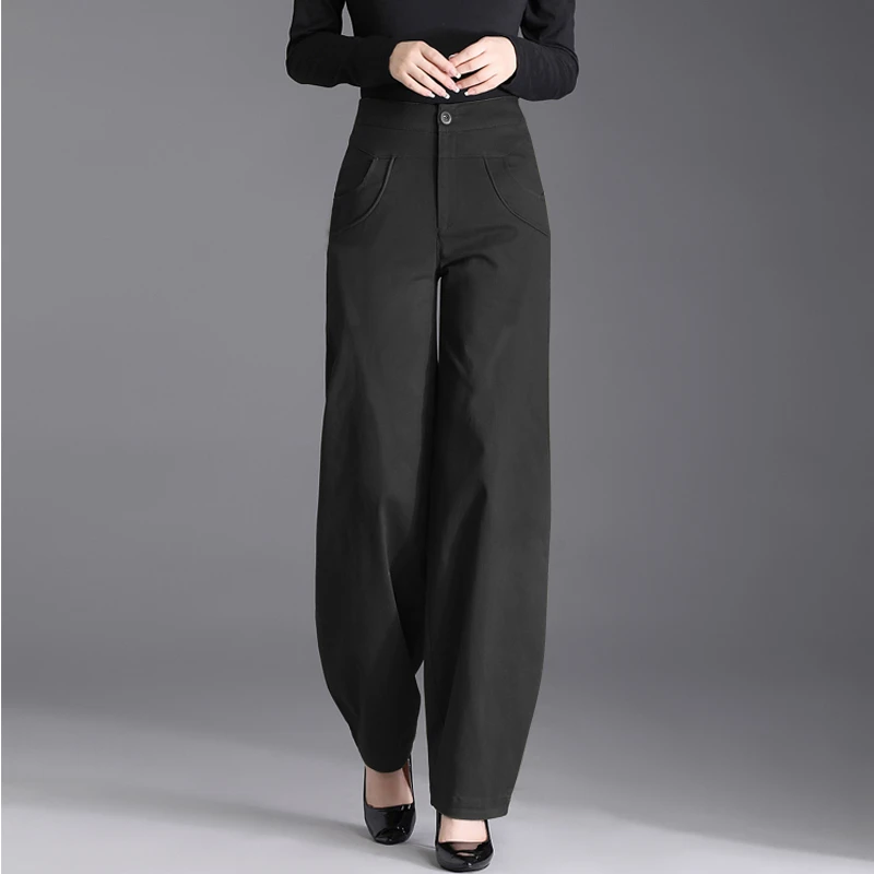 2025年春秋新款黑色哈伦裤女高腰显瘦灯笼裤气质百搭休闲裤子长裤