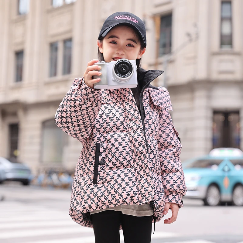 【奶斯】8318男女童羽绒服2024新款加厚保暖中大童潮羽绒外套