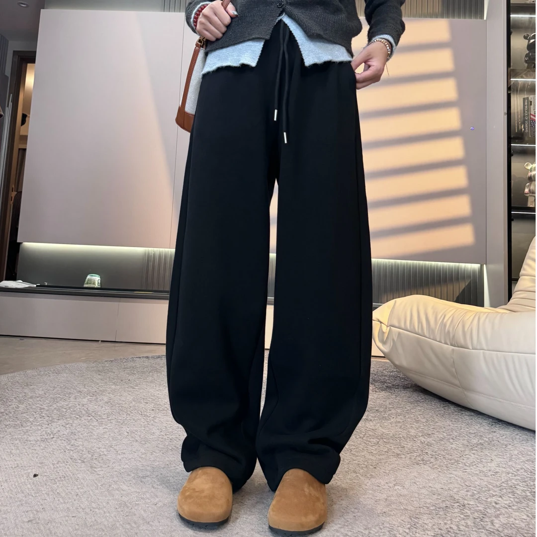 秋季运动裤女高腰卫裤休闲百搭垂感阔腿裤洋气显瘦X