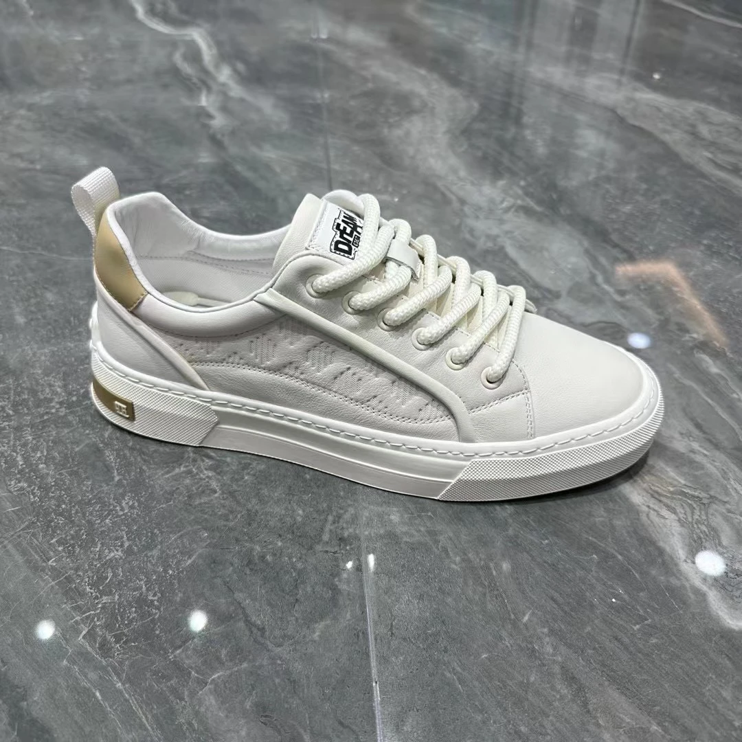 欧洲站头层牛皮小白鞋男鞋韩版潮流百搭休闲运动鞋子透气真皮板鞋