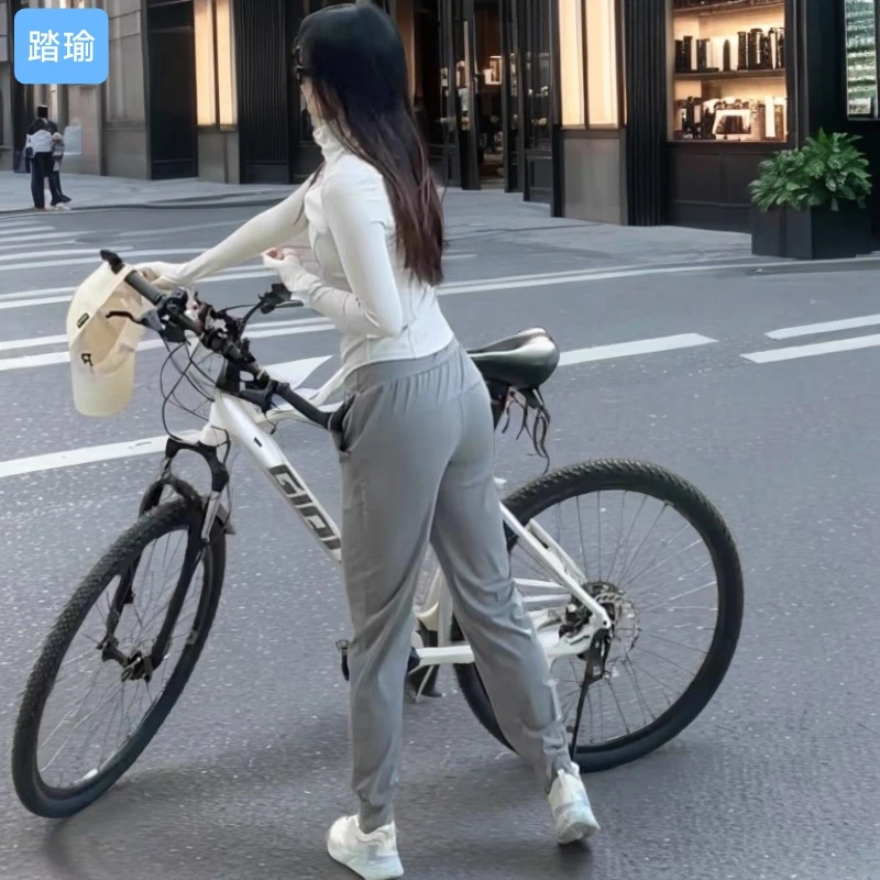 骑行服女长袖跑步服透气防晒公路自行车装备山地车训练运动套装女