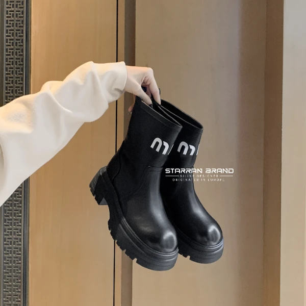 SILINE诗琳【星燃设计】THIS IS秋冬马丁靴女靴短筒靴