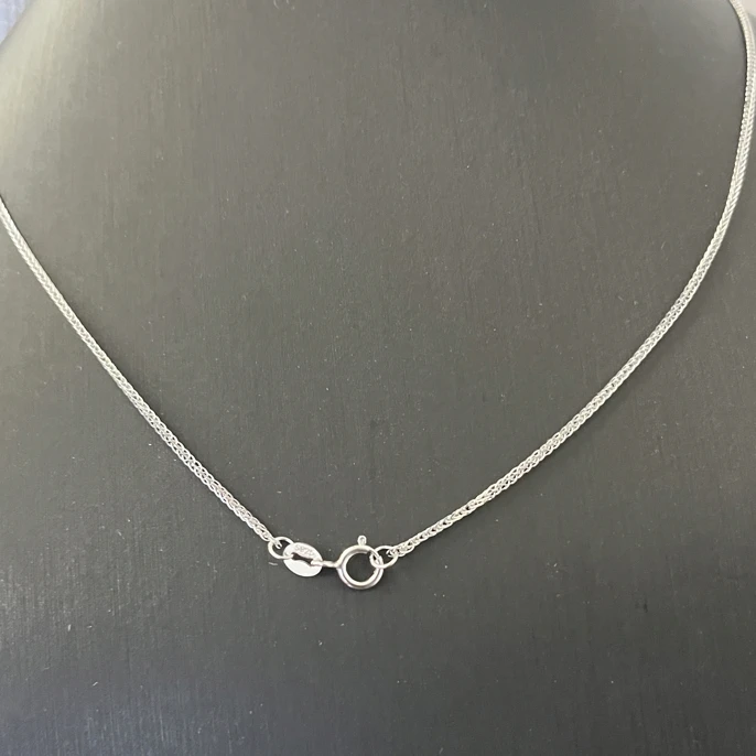 链子925银 S925银色时尚百搭肖邦链18寸简约镶钻纯银坠链