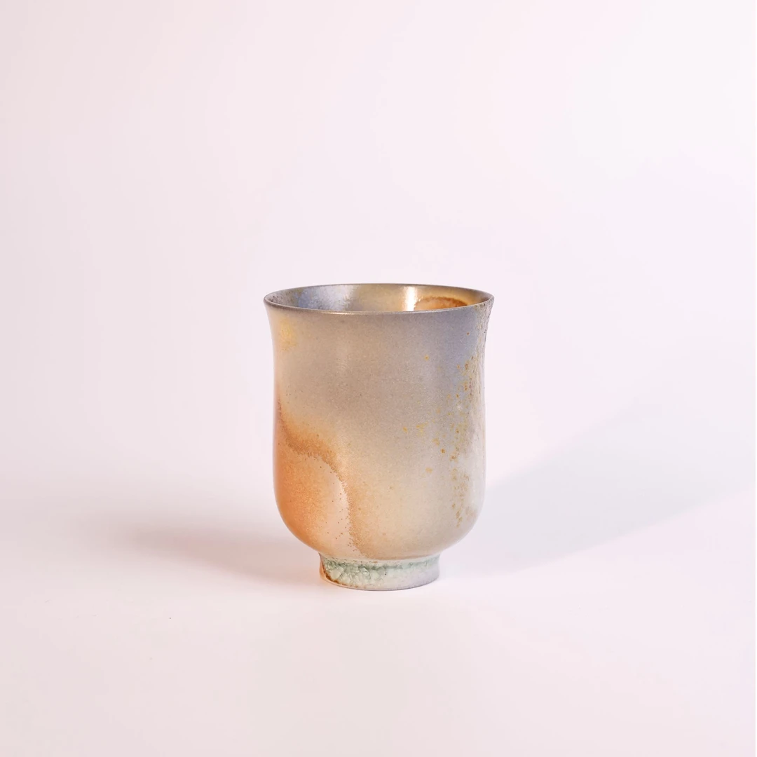 如是柴烧 · 中白泥玉兰杯 羽 #717