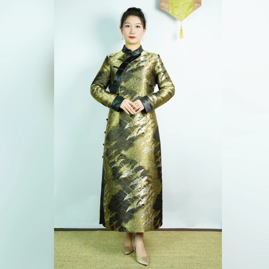 【万象有衣】千鹤祥瑞-入选国货档案原创设计师款旗袍-5321