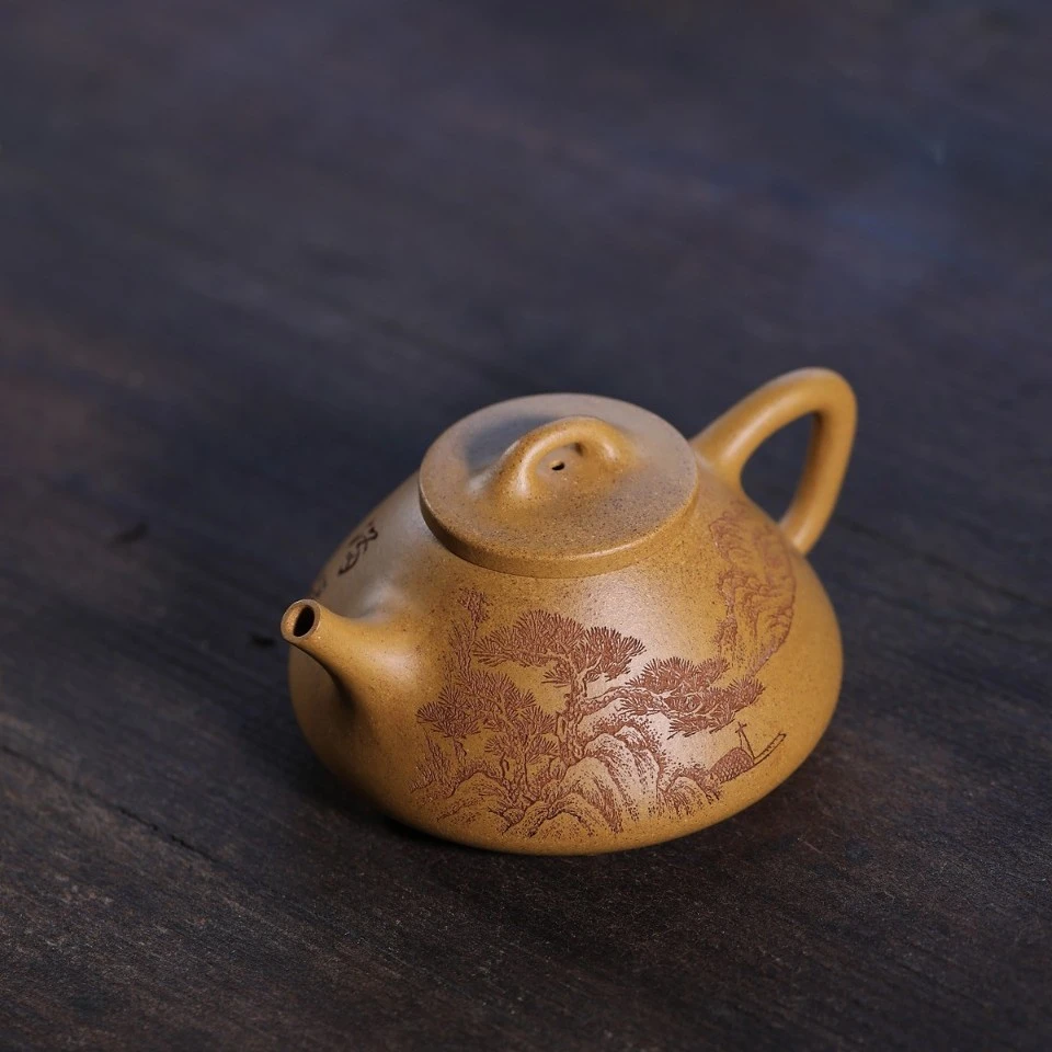 紫砂壶  子冶石瓢 助理工艺美术师蒋敏芝作品 黄金段 230cc