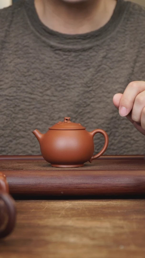 【闪购商品】紫砂茶壶160ml  寿桃 内推 朱泥