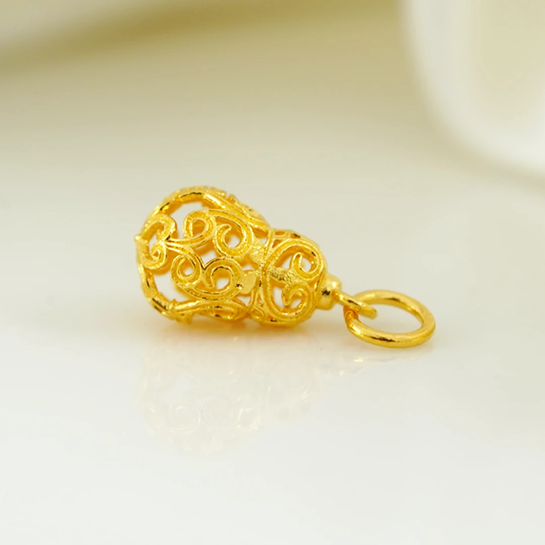 品众珠宝24K足金古法錾刻镂空葫芦精品配饰DIY搭配（禁用优惠券）