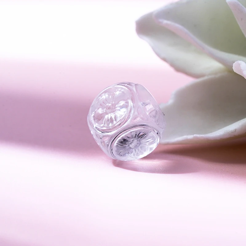 （拍一发二）品众珠宝气质百搭DIY简约水晶配饰精致六方花珠一对