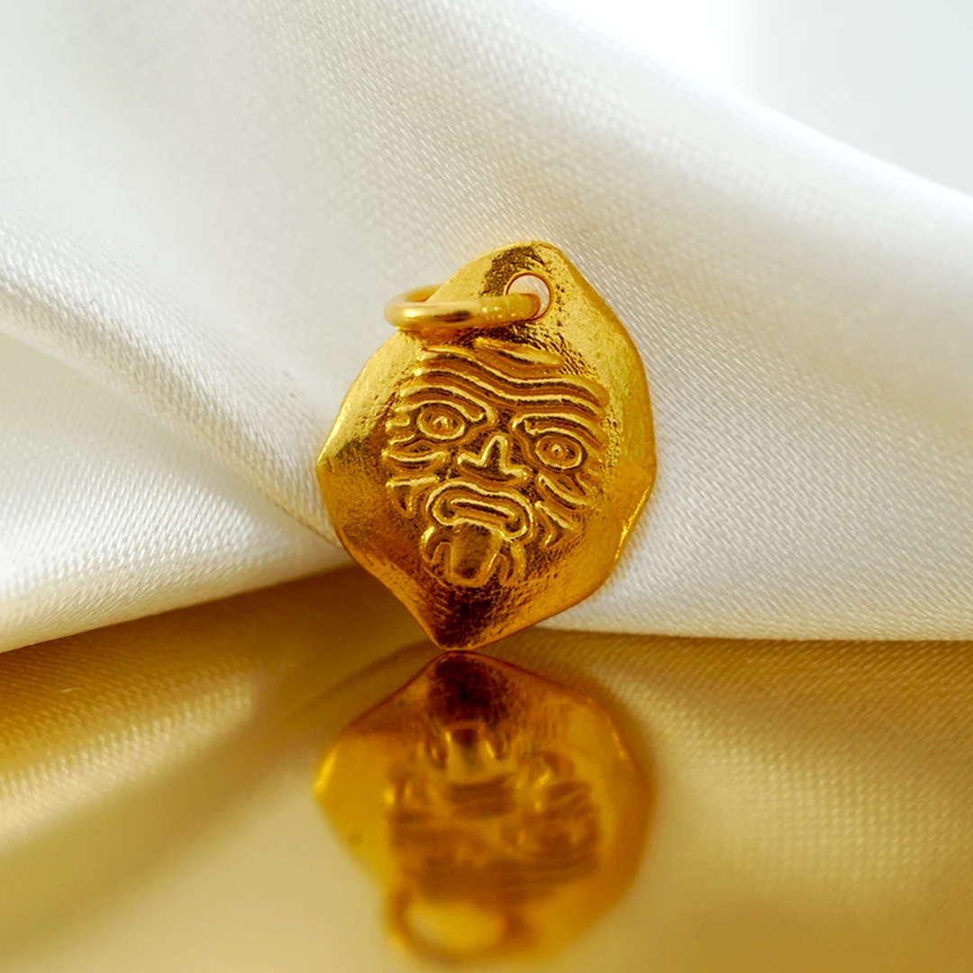 品众珠宝24K足金古法錾刻法螺扎基拉姆大侧挂精品（禁用优惠券）