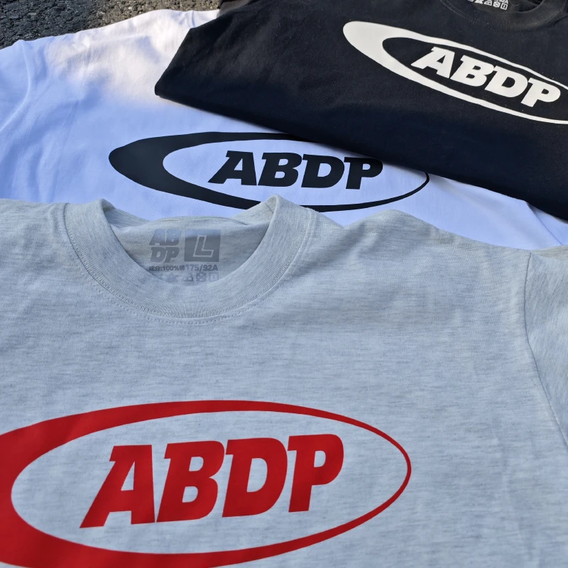 ABDP美式棉质宽松230克重短袖夏季T恤运动休闲情侣复古印花圆领