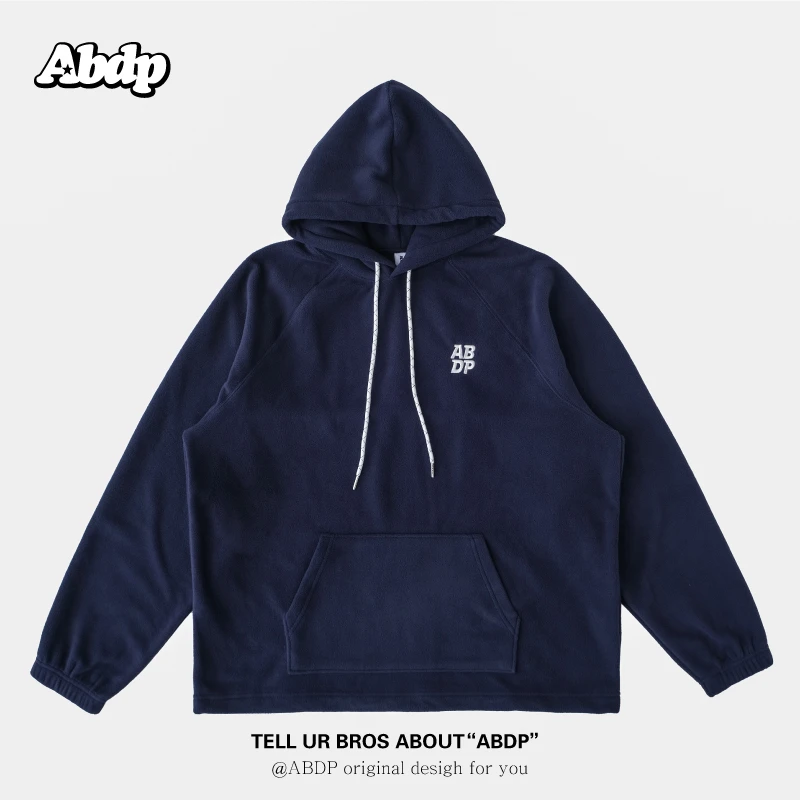 ABDP摇粒绒卫衣宽松可收口连帽刺绣美式街头潮流保暖运动运动卫衣