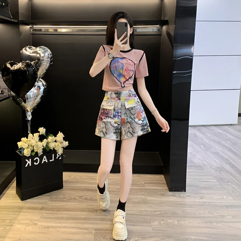 休闲潮流套装女两件套时尚设计感小个子气质减龄夏季洋气炸街外穿