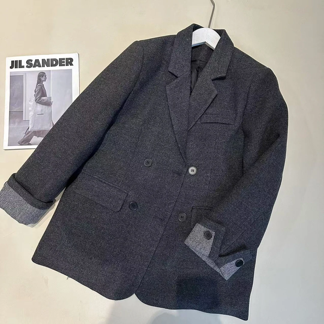 《姚家优麦汇》Y5038冬款修身设计感时尚百搭西装羽绒外套休闲女款