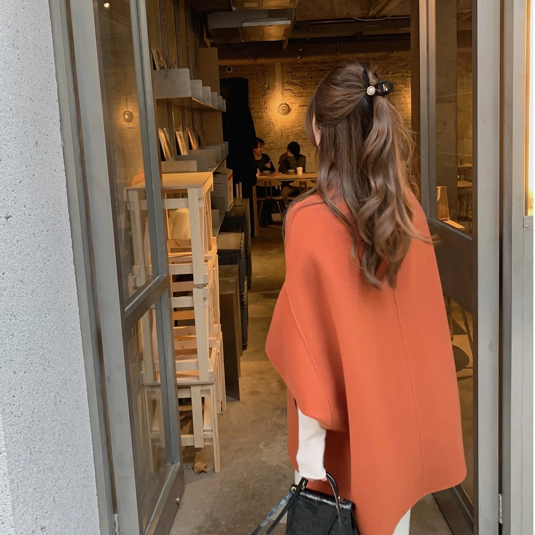 ASM ANNA◆潘多拉斗篷大衣~毛呢大衣中长款斗篷外套春秋A4300X