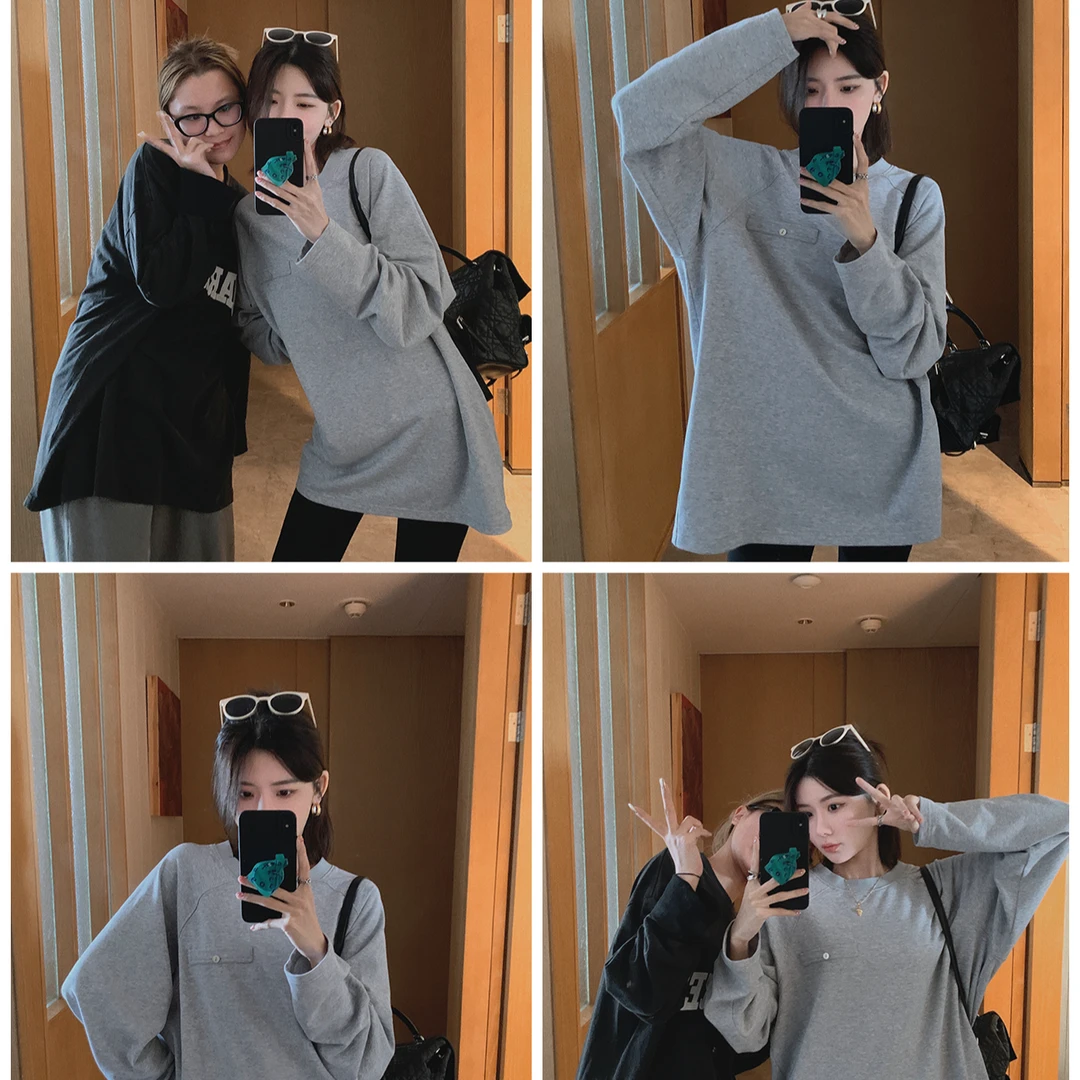 ASM ANNA◆早春慵懒调~气质休闲慵懒感上衣长袖t恤女AS4469