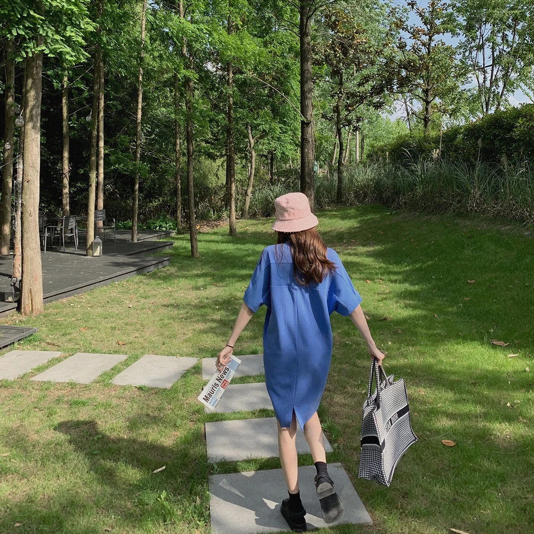 ASM ANNA◆假日便利贴~进口高品质棉懒人T恤裙休闲A8103