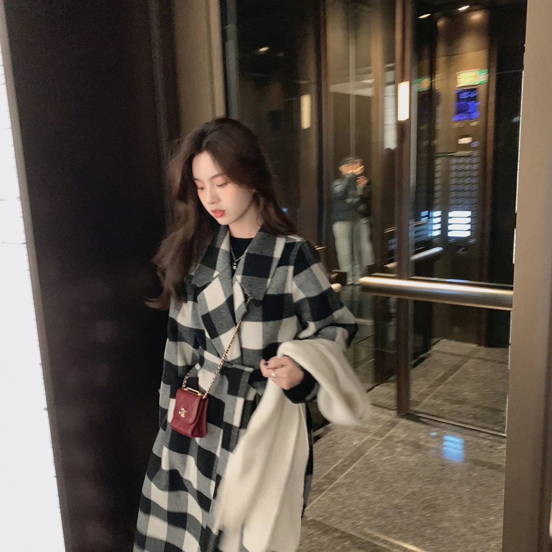 ASM ANNA◆麦城大衣~洋气翻领羊毛大衣中长款毛呢A9311