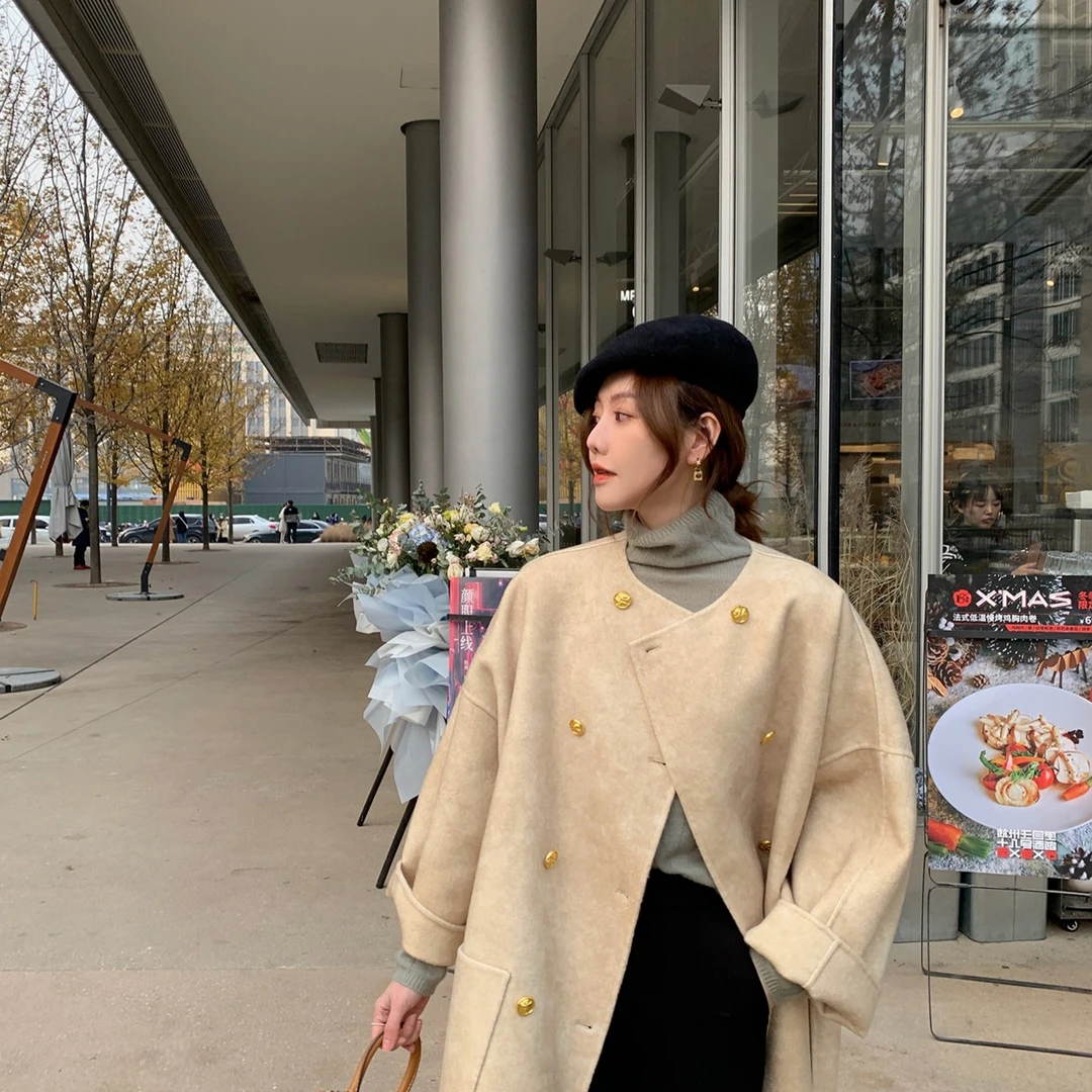 ASM ANNA◆Cosmo lady~气质双排扣双面呢大衣外套A7484