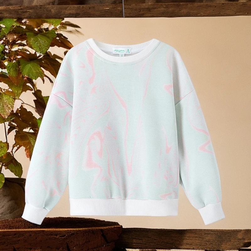 MAYAN/孖然套头童装卫衣迷彩休闲时尚圆领男女孩春秋女长袖中大童