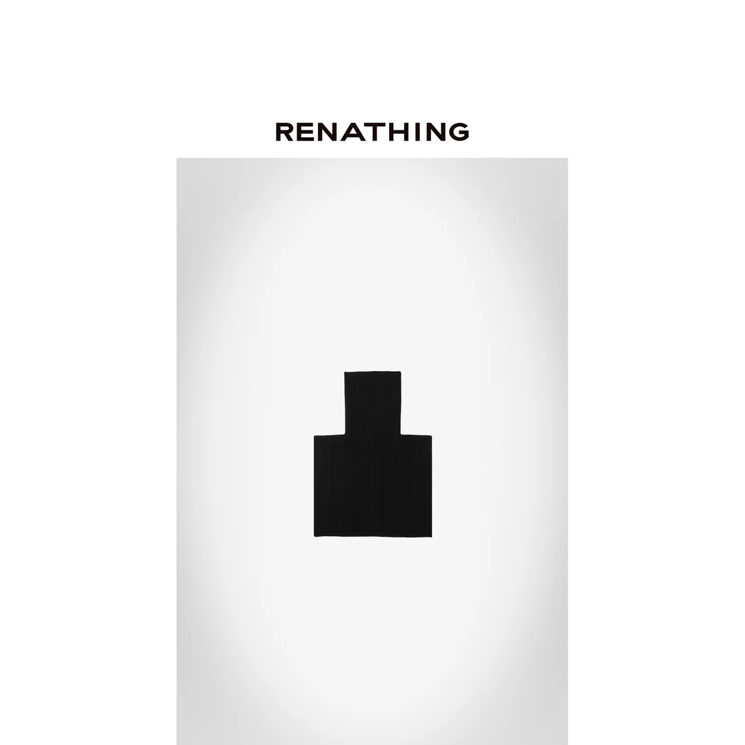 【RENATHING】造型翻卷高领针织披肩领