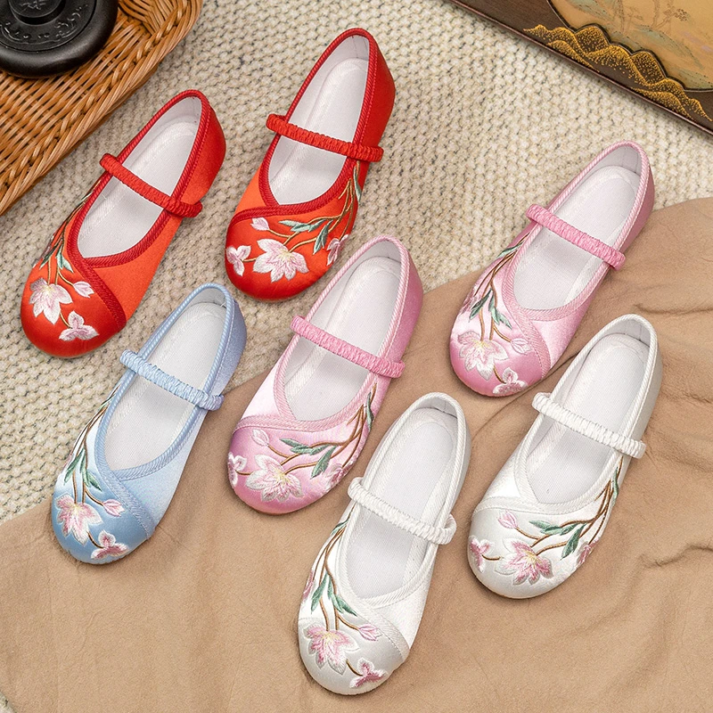 女童汉服鞋子古装儿童绣花鞋老北京刺绣布鞋宝宝民族国风小公主鞋