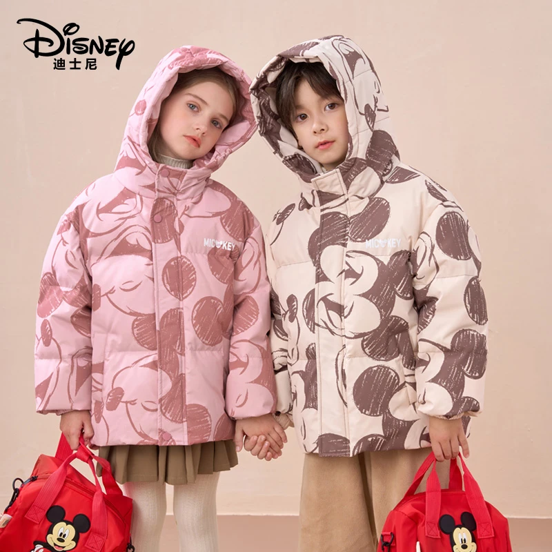 【旗舰店】Disney/迪士尼儿童满印冬季羽绒服加厚连帽外套XPE4SU027