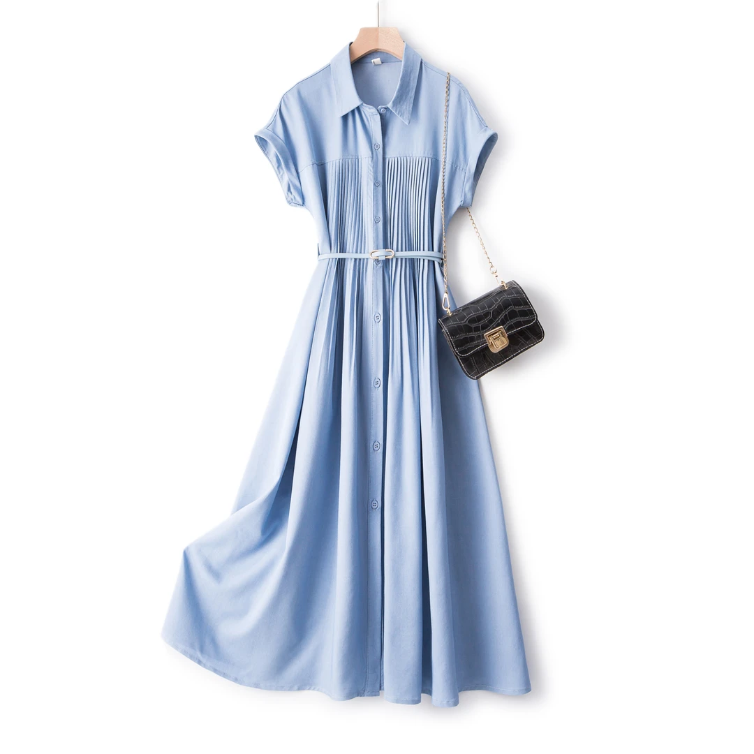 2365夏季微胖妹妹手工大码女装商场遮肉气质减龄时尚连衣裙