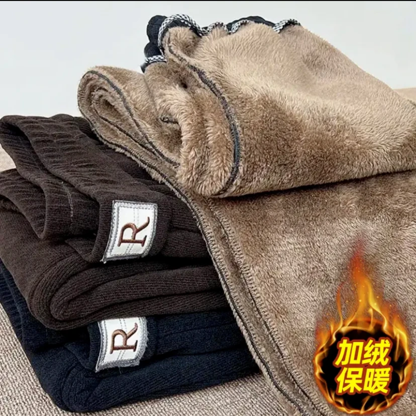 新款加绒加厚哈伦裤女士百搭显瘦休闲保暖小脚裤长裤春秋直筒R款