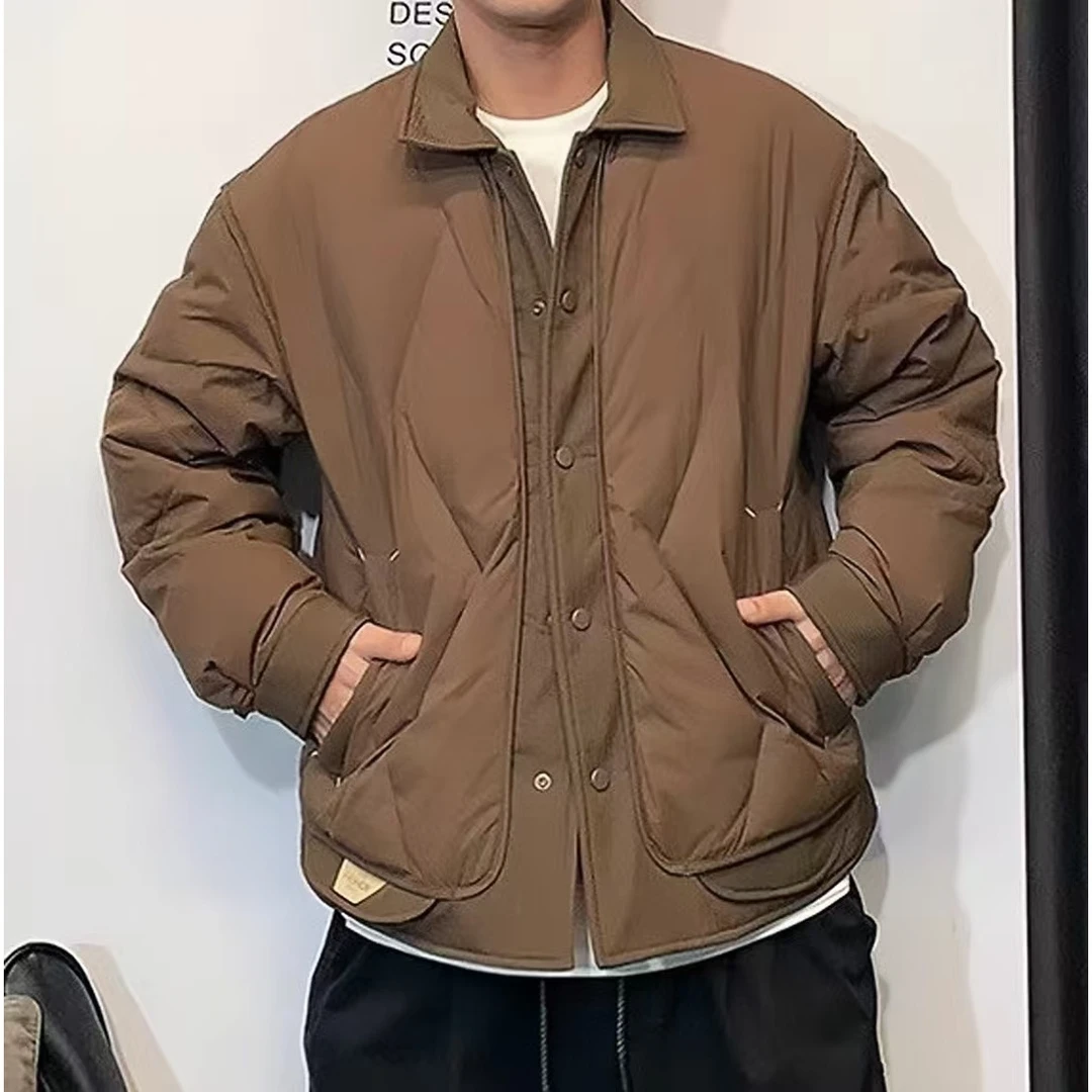 【711】【阳阳】【门店爆品线条感结构设计】加厚假两件情侣羽绒服Z-711