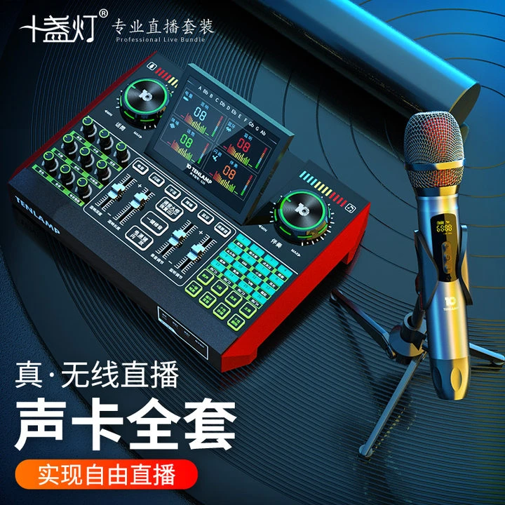 十盏灯W15-G10专业声卡无线话筒户外套装直播舞台通用家用k歌唱歌