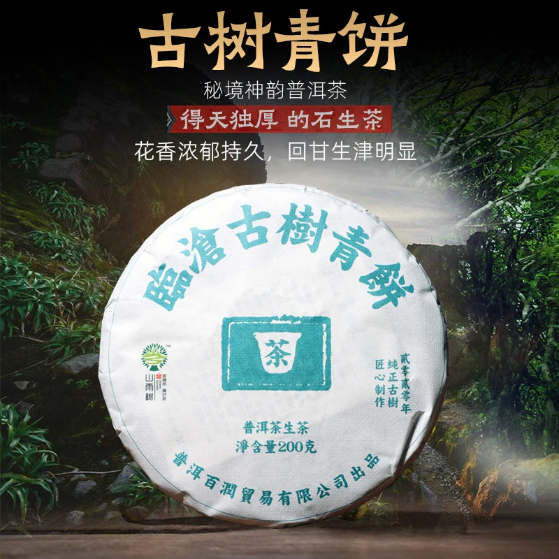 山雨树云南普洱茶临沧普洱生茶饼茶 生普洱茶生茶纯料生普树茶叶