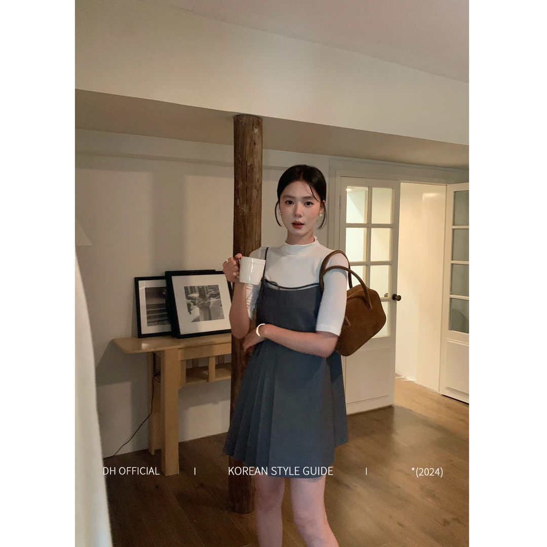 DH OFFICIAL 大花【康奈尔书店 Cornell】俏皮格调连衣裙短款吊带裙