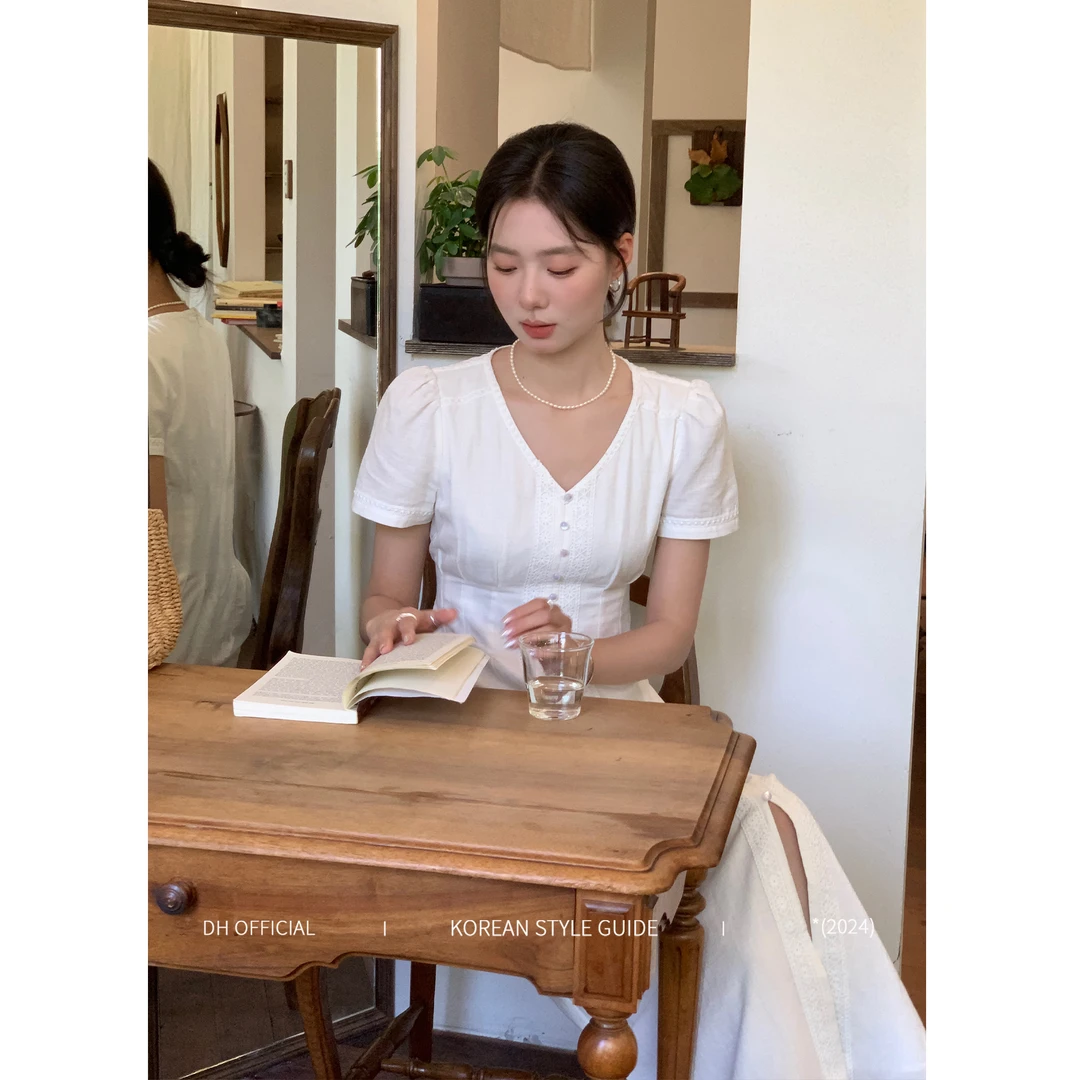 清 DH OFFICIAL 大花【山茶雾语】法式仙女 浪漫连衣裙针织裙