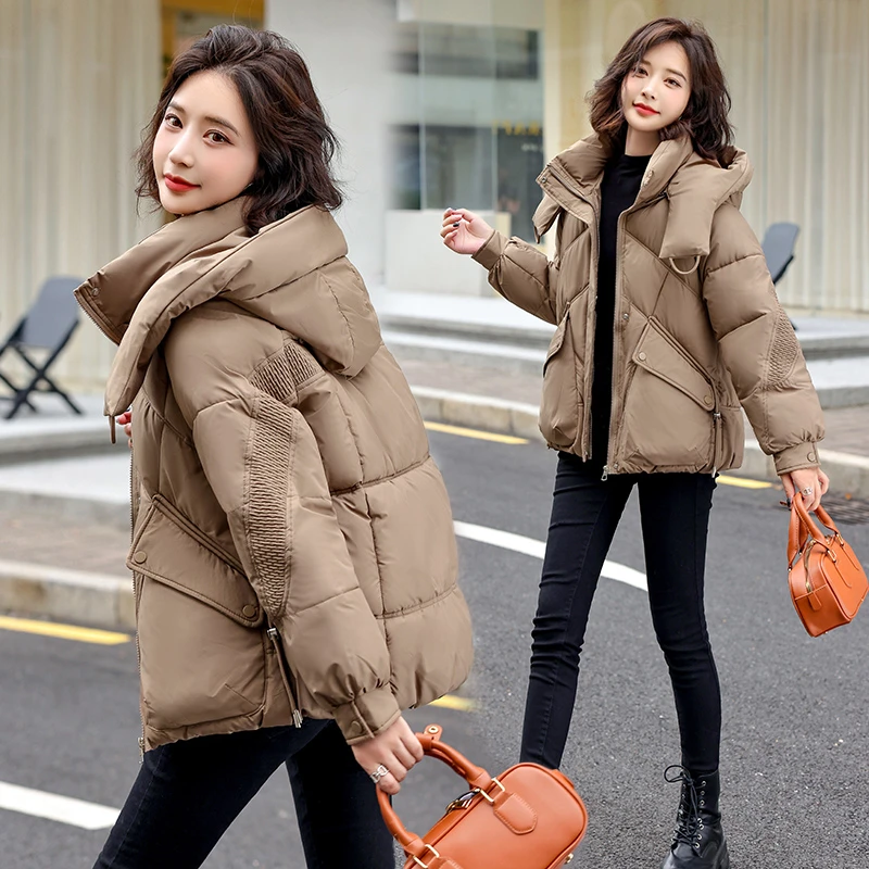 连帽棉衣女冬季棉服2024短款新款棉袄宽松加厚保暖面包服外套韩版