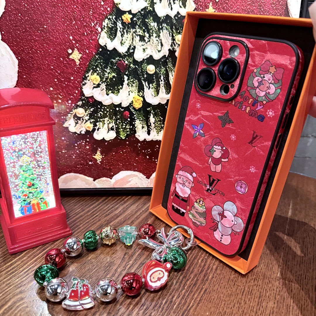 圣诞新款苹果15promax手机壳iPhone16pro老花14pro适用13全包12女