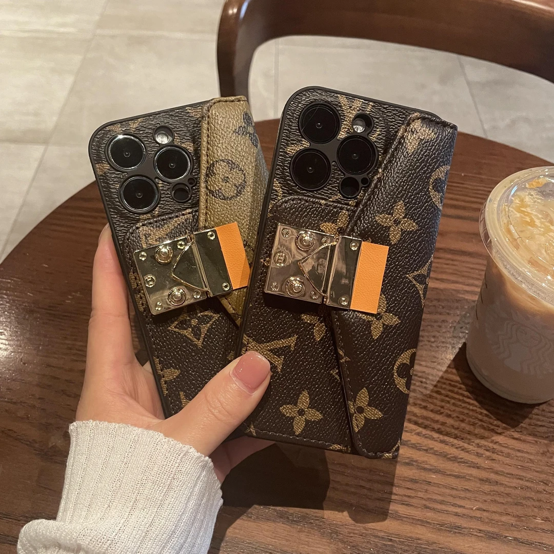 适用苹果14promax手机壳卡包老花iPhone15pro高级感12/13奢华11女