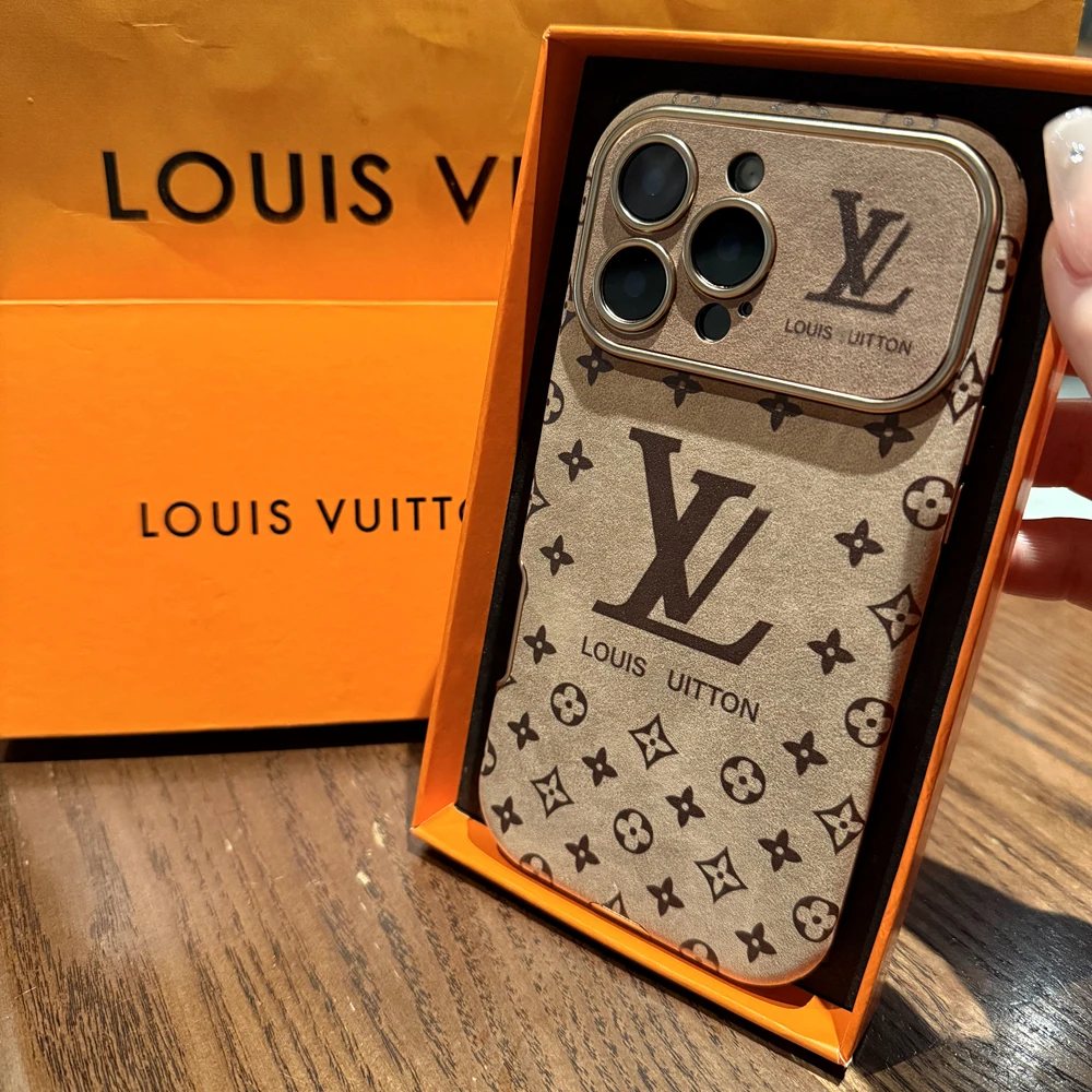 棕色美拉德iPhone17手机壳老花皮质苹果16promax高档15PM适用14女