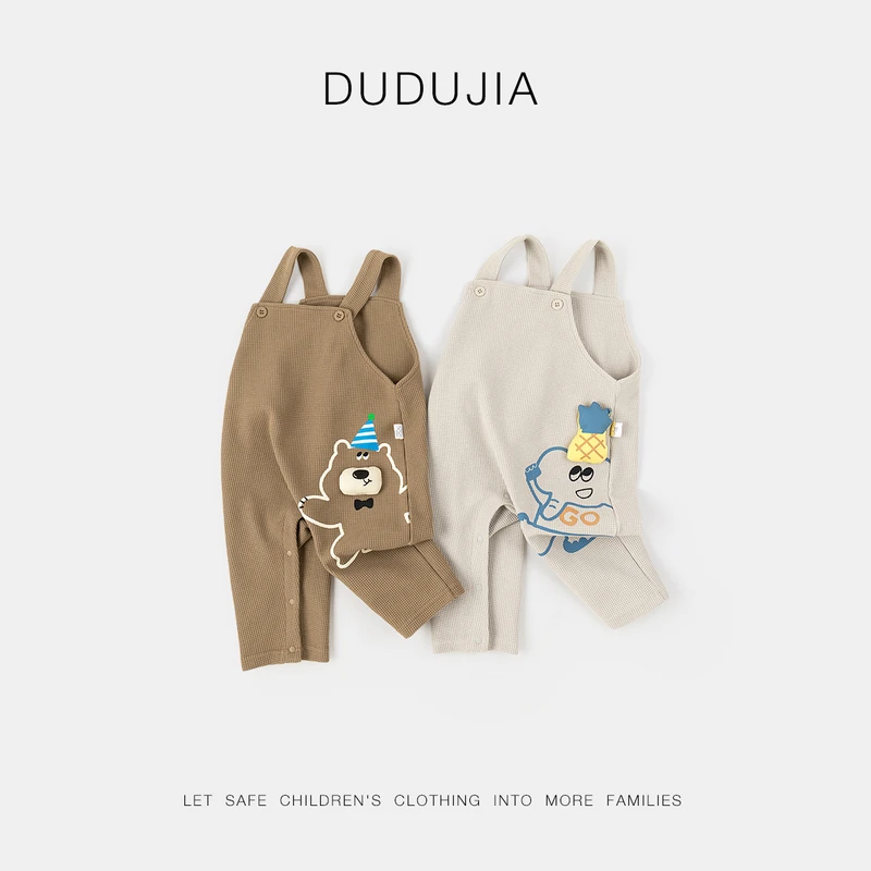 嘟嘟家儿童春款童装男童洋气背带裤女童卡通夏装BAG114ACK430