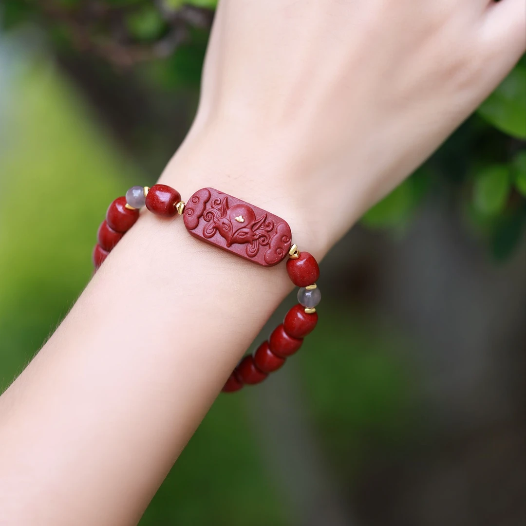 【百晓生】非遗合香 花蕊夫人 8*8老型珠 搭配 凤九 单圈手串