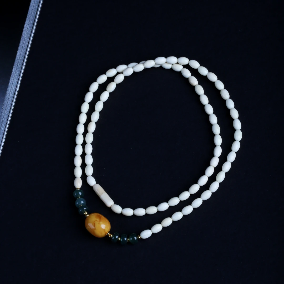 猛犸牙 4*6mm 枣珠 吊坠 女款